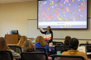 CCSMH team member presenting at a school mental health training.